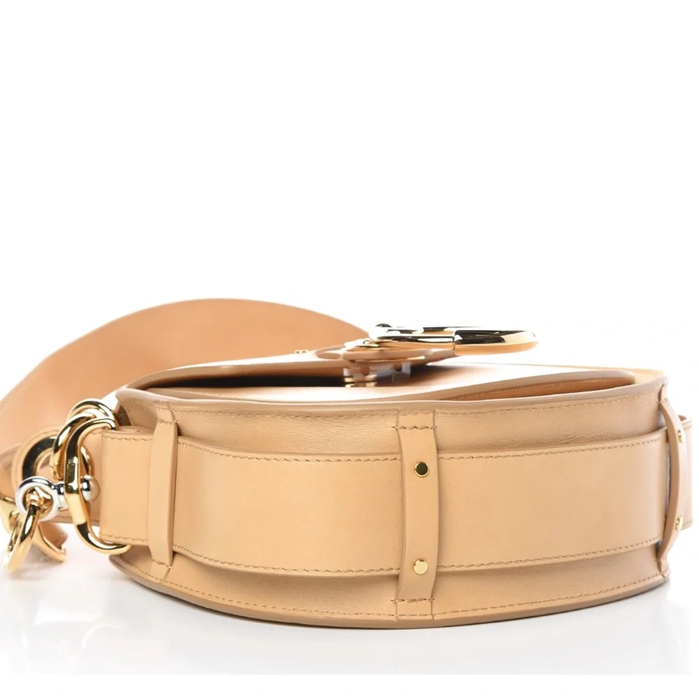 CHLOE Tess Calfskin Leather Crossbody Bag in Bleached Brown w Gold Hardware EUC - Picture 5 of 16